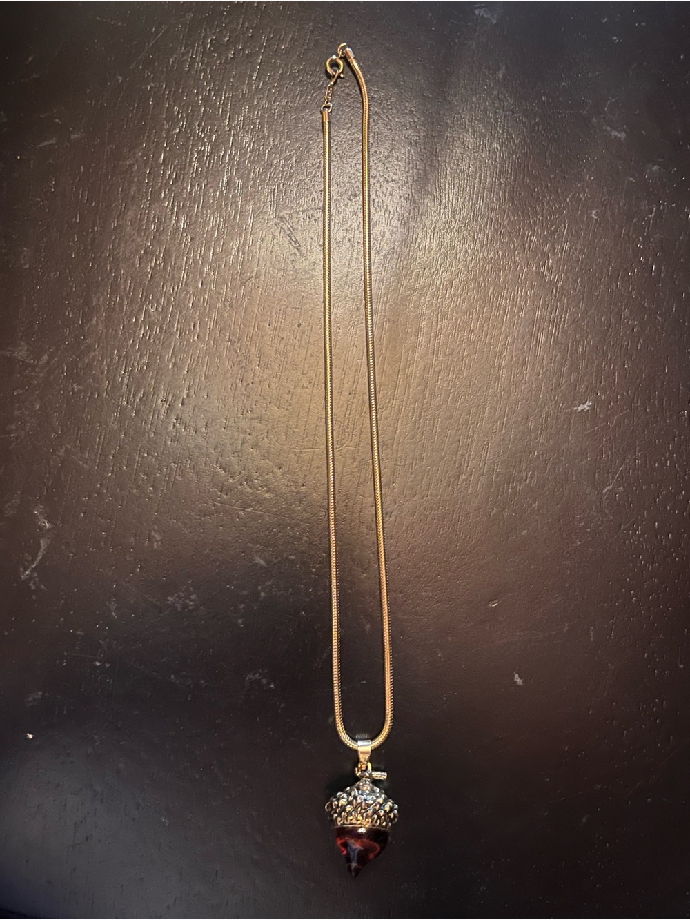 Vintage Monet Gold-Tone Necklace with Acorn Pendant